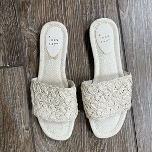 A New Day White Woven Slide Sandals